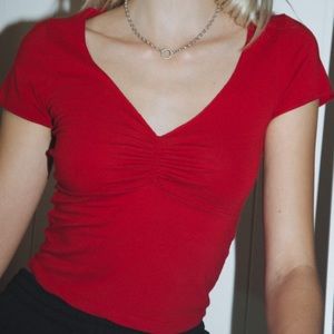Brandy Melville short sleeve crop top